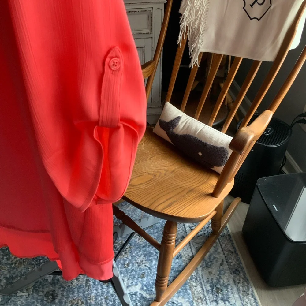 Chico's Vibrant Orange Blouse - Picture 2 of 3